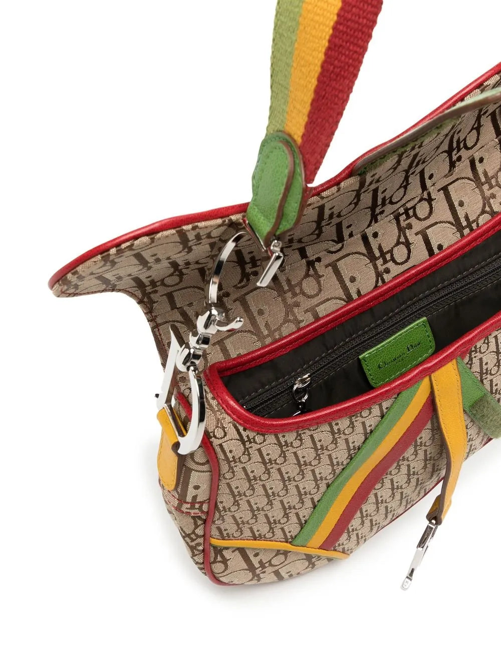 Christian Dior Pre Owned 1990 2000S Rasta Trotter Saddle Shoulder Bag