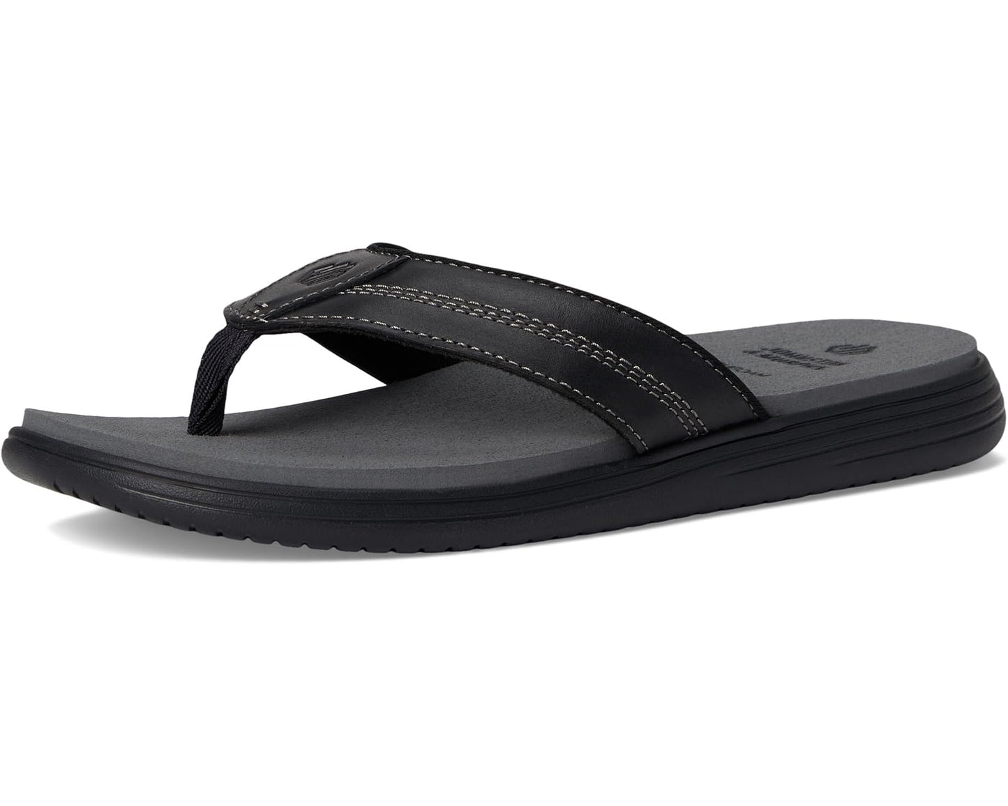 Men's Johnston & Murphy Upton Flip Flop Black Full Grain