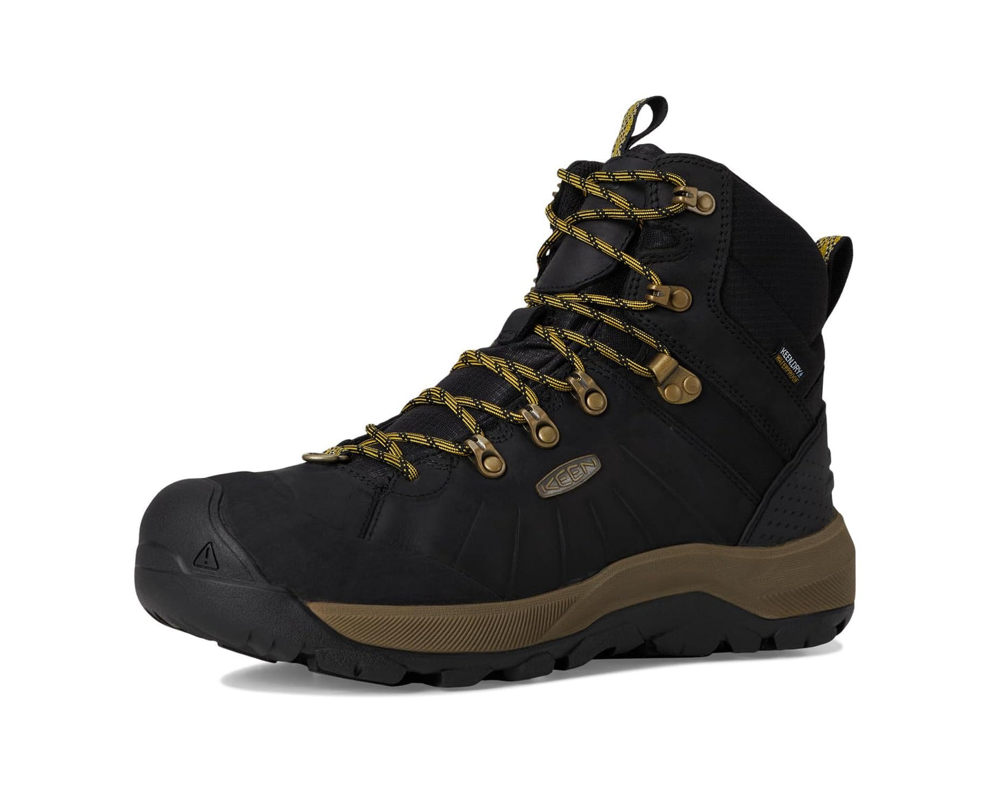 Men's KEEN Revel 4 Mid Height Polar Insulated Waterproof Black/Lemon Curry