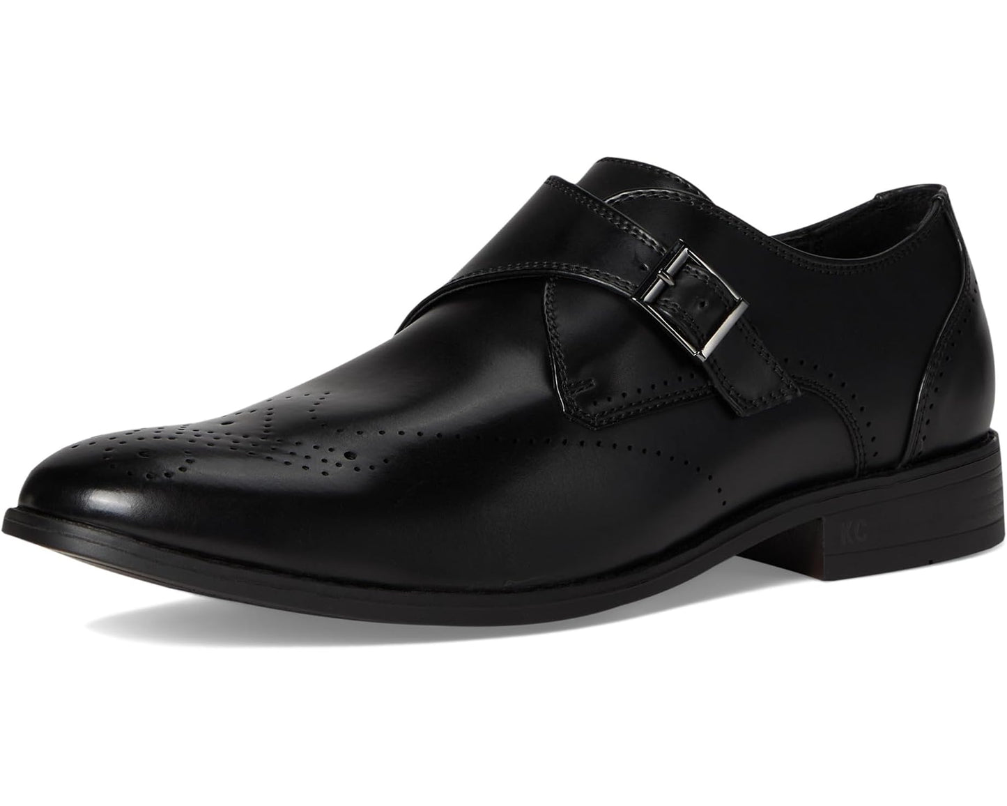 Men's Kenneth Cole Cheer Single Monk Strap Black Leather