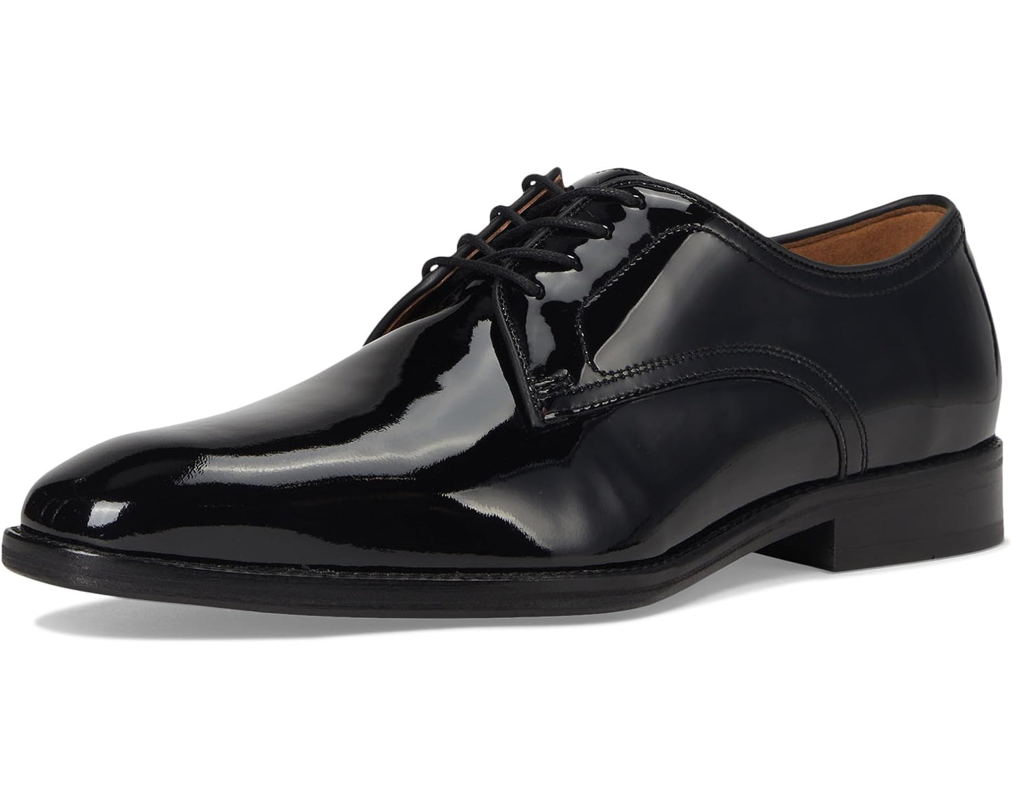 Men's Johnston & Murphy Sullivan Plain Toe Black Italian Patent Calfskin