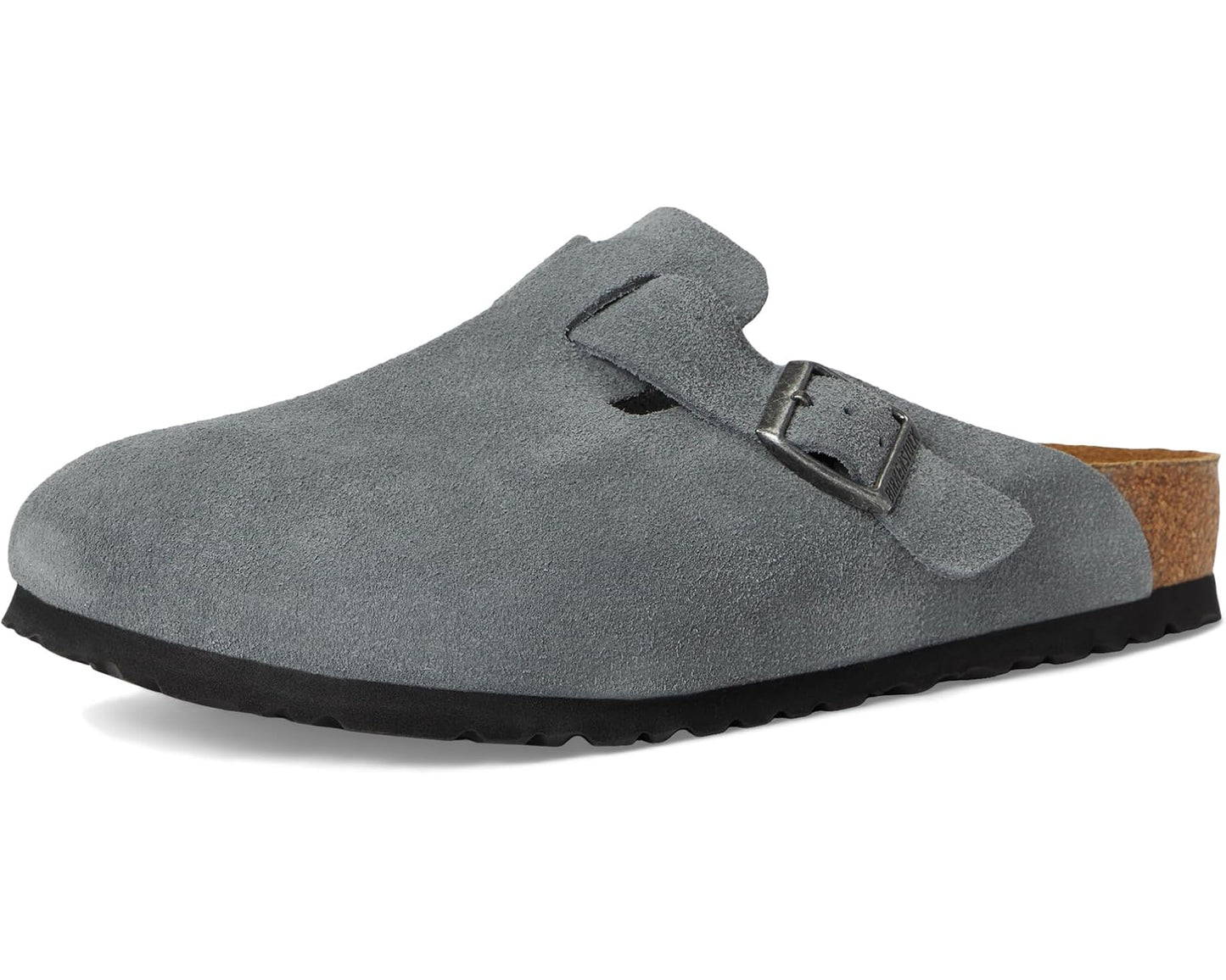Men's Birkenstock Boston Soft Footbed - Suede Basalt Gray