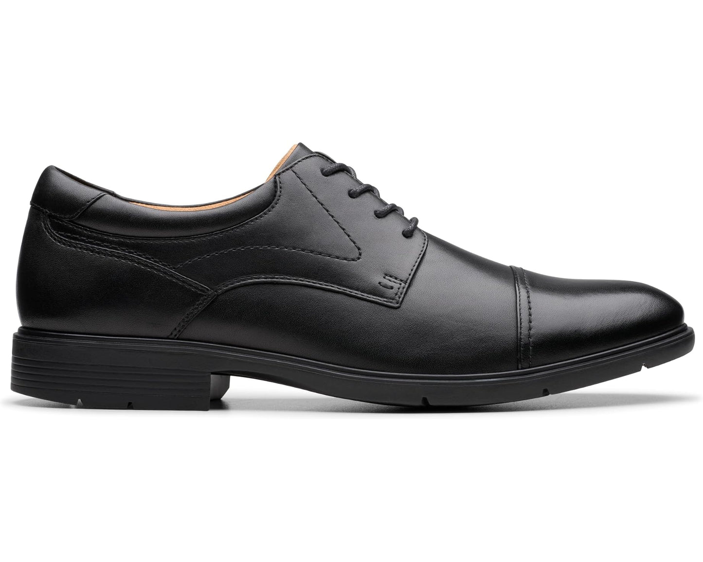 Men's Clarks Eldredge Cap Black Leather