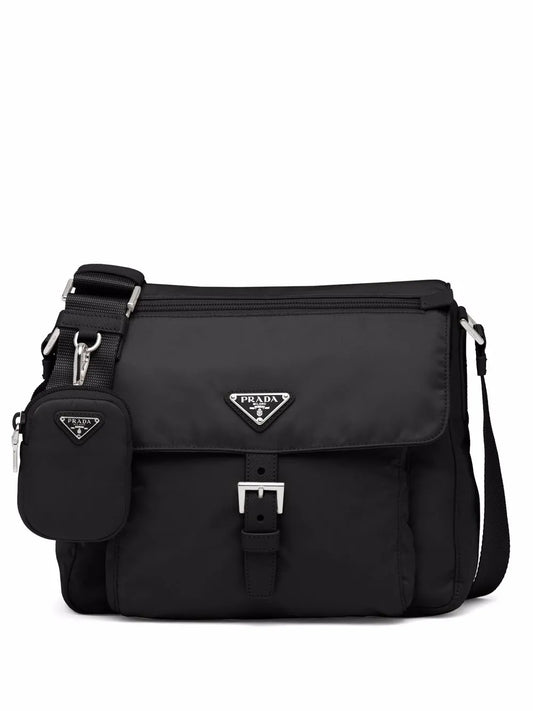 Prada Re Nylon Triangle Logo Plaque Shoulder Bag
