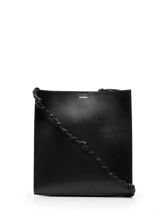 Jil Sander Logo Print Leather Shoulder Bag