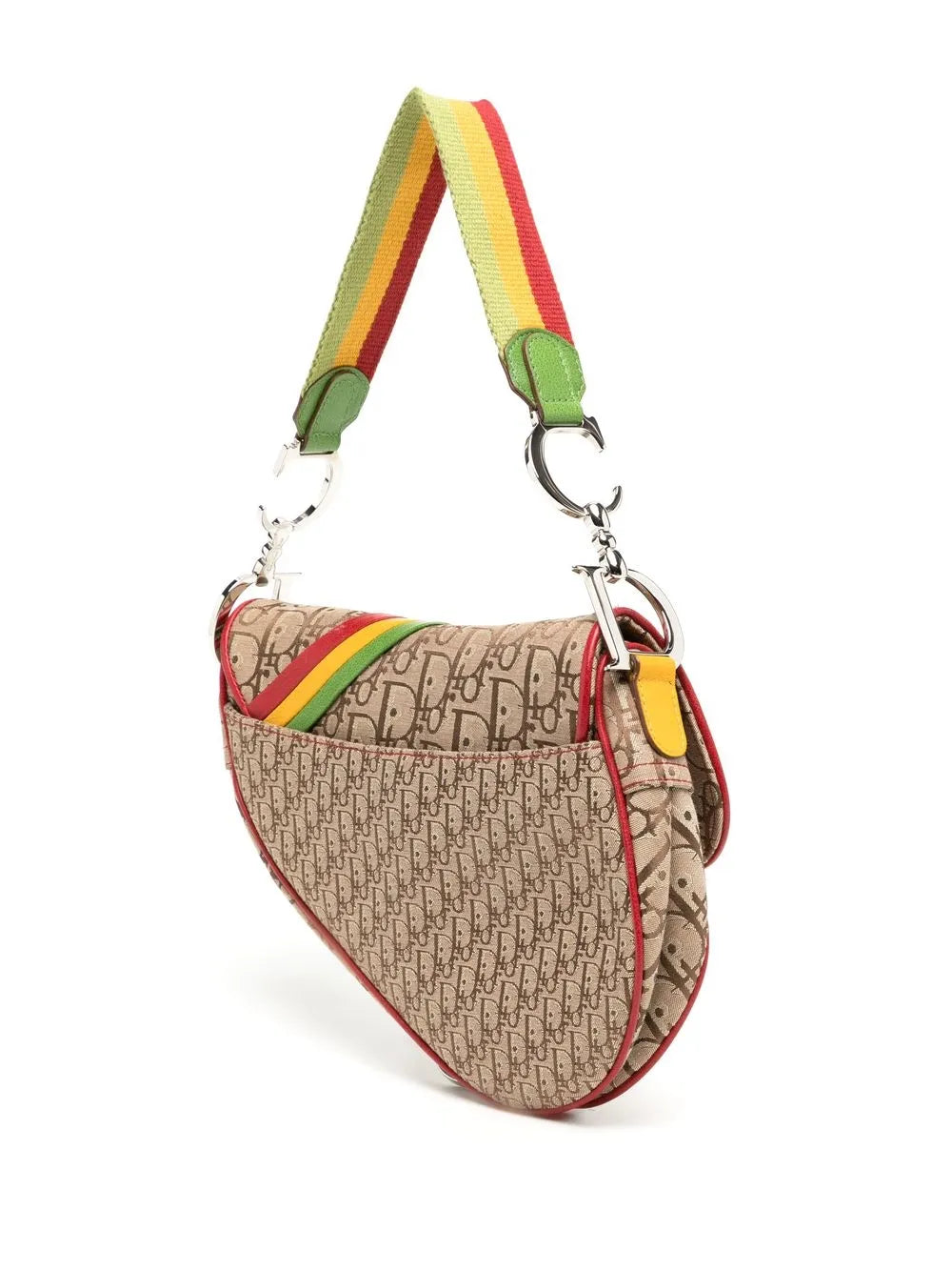 Christian Dior Pre Owned 1990 2000S Rasta Trotter Saddle Shoulder Bag