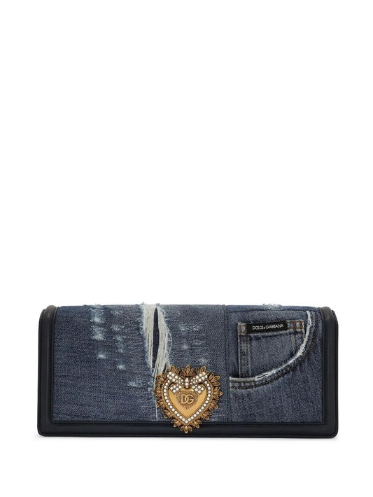 Dolce Gabbana Devotion Patchwork Denim Shoulder Bag