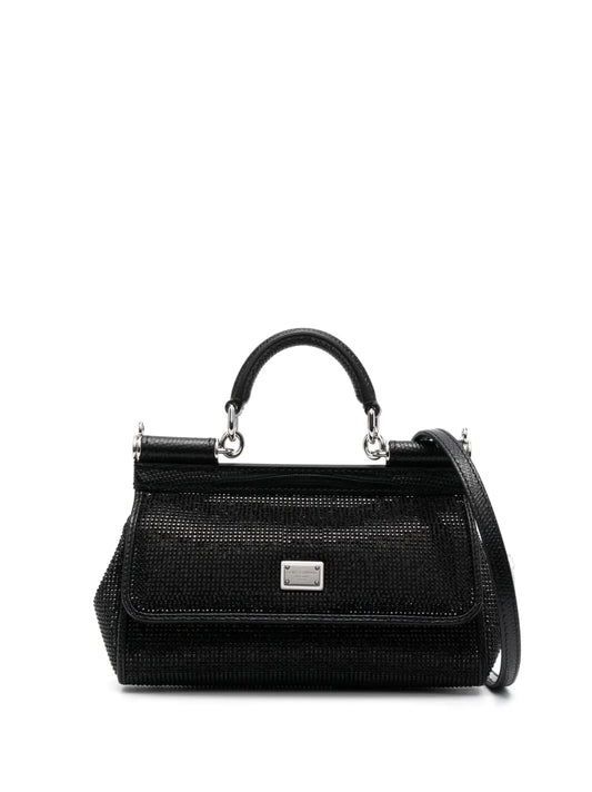 Dolce Gabbana Small Sicily Rhinestone Embellished Shoulder Bag