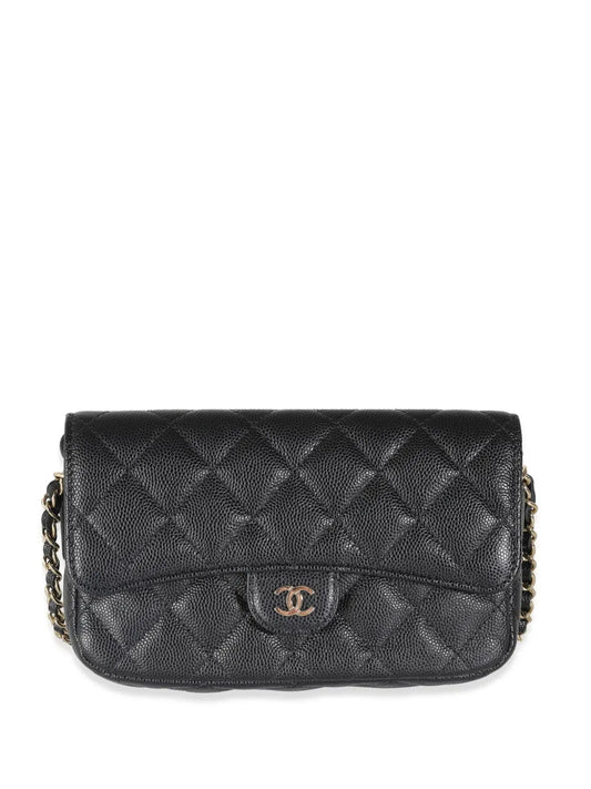 Chanel Pre Owned Diamond Quilted Phone Holder