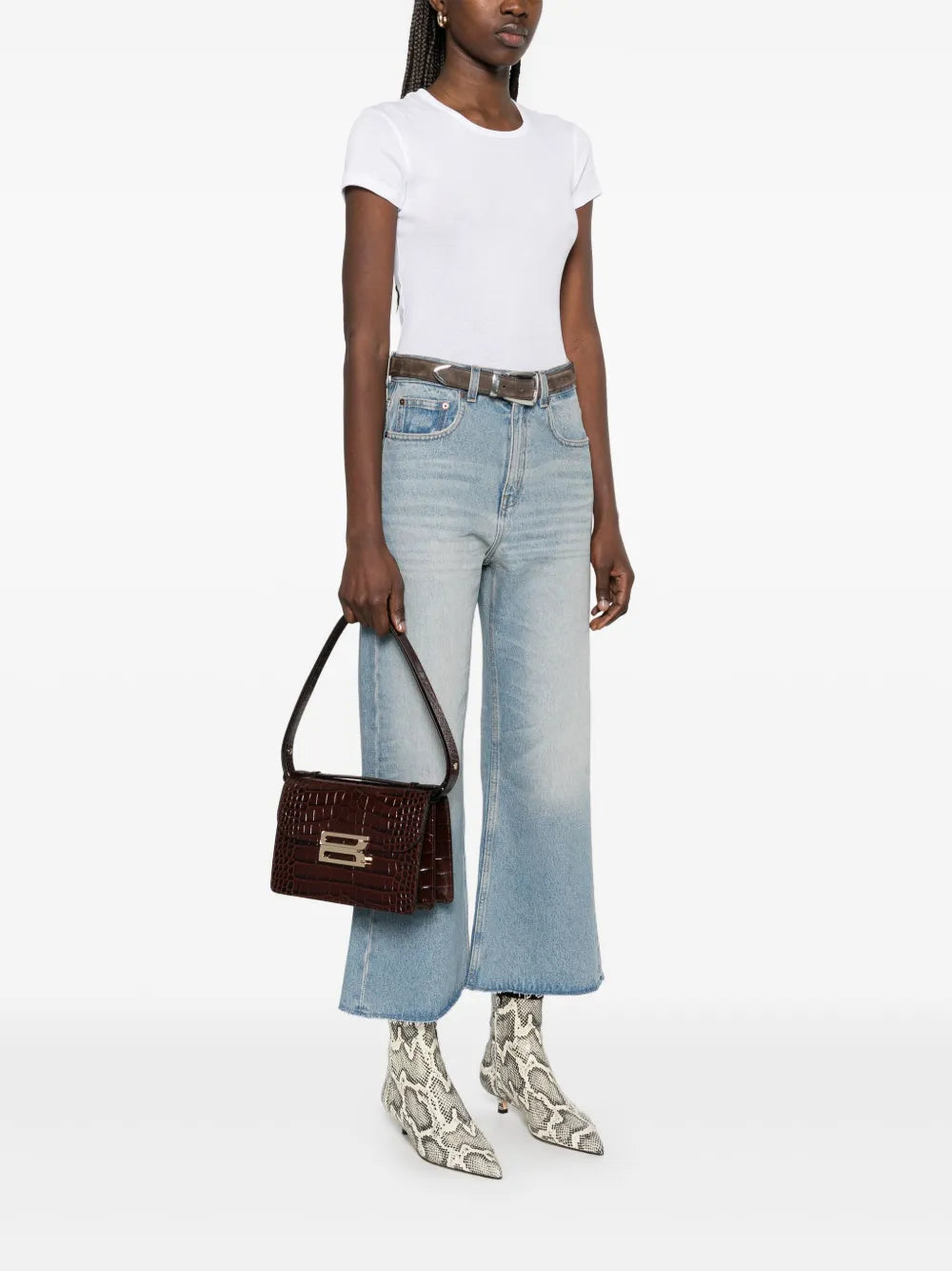 Victoria Beckham Embossed Crocodile Shoulder Bag