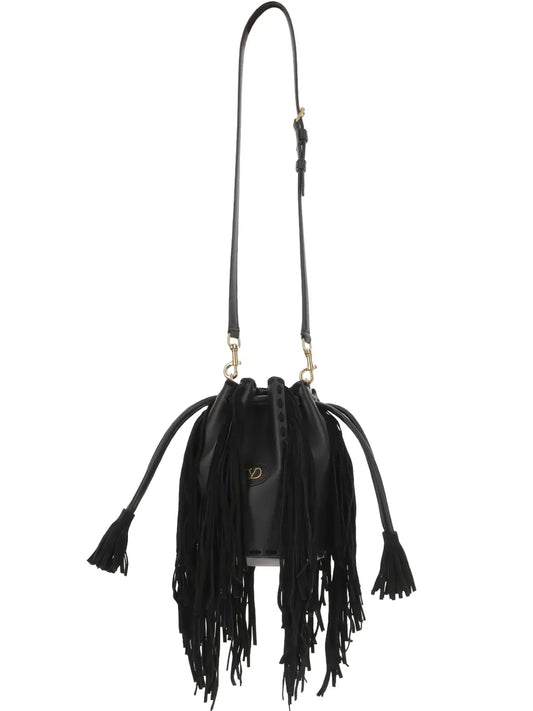 Valentino Garavani Fringed Leather Shoulder Bag
