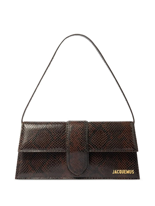 Jacquemus Le Chouchou Snakeskin Leather Flap Shoulder Bag