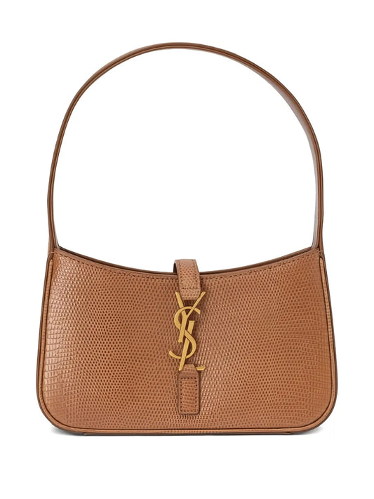 Saint Laurent Logo Plaque Leather Shoulder Bag