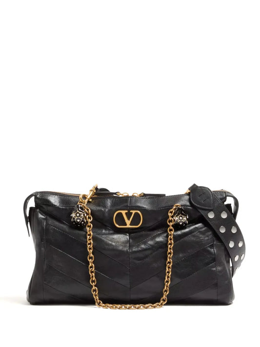 Valentino Garavani Panthea Chevron Pattern Shoulder Bag