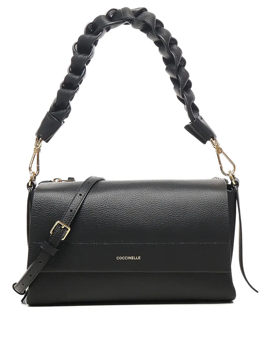 Coccinelle Braided Handle Leather Shoulder Bag