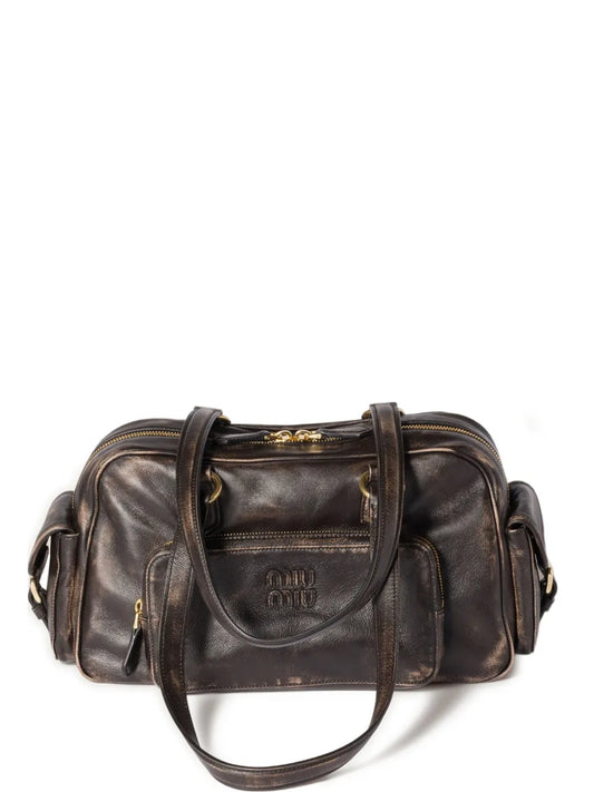 Miu Miu Pocket Logo Embossed Tote Bag