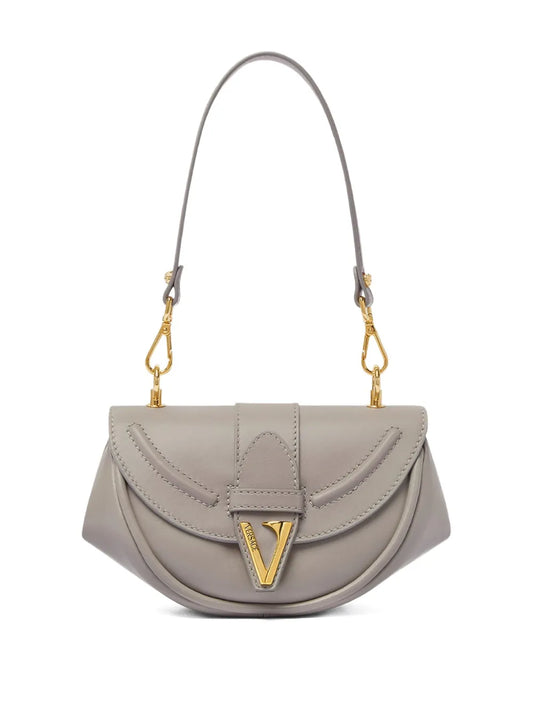 Versace Small Virtus Leather Shoulder Bag
