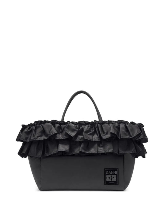 Ganni Ruffled Detail Shoulder Bag
