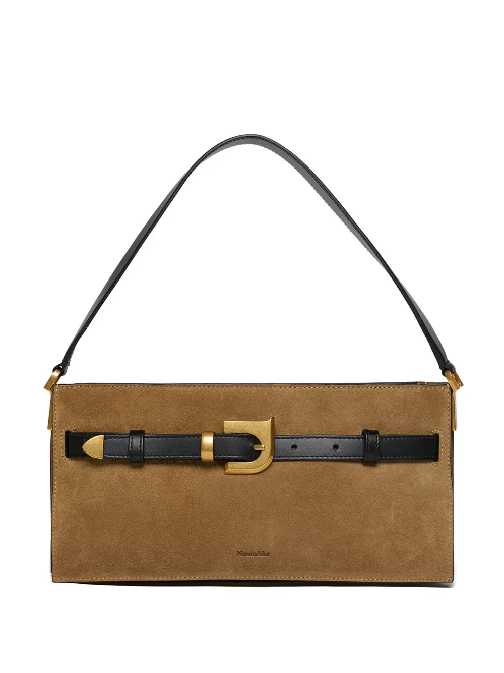 Nanushka Mini Harmonica Buckle Detail Leather Shoulder