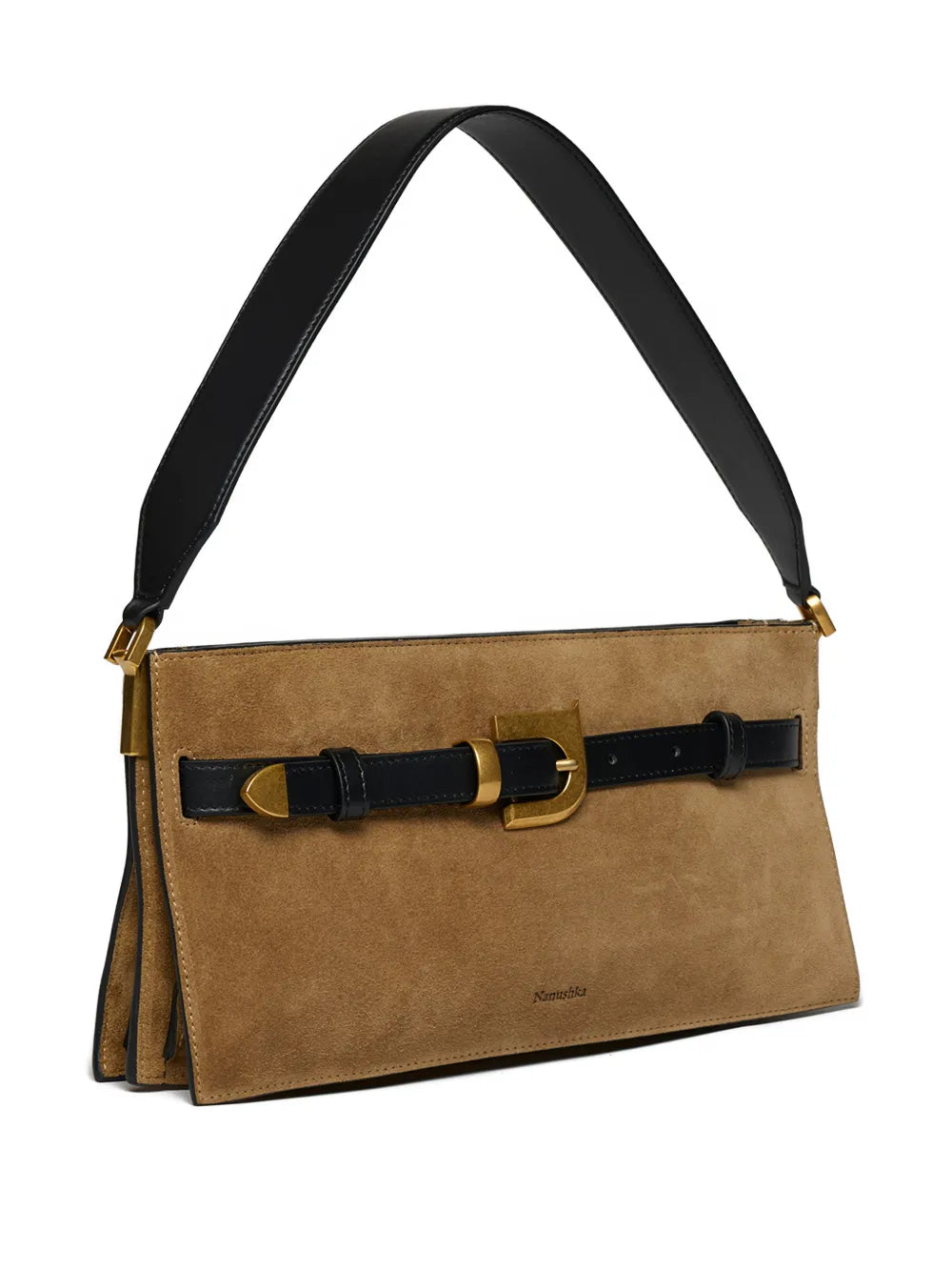 Nanushka Mini Harmonica Buckle Detail Leather Shoulder