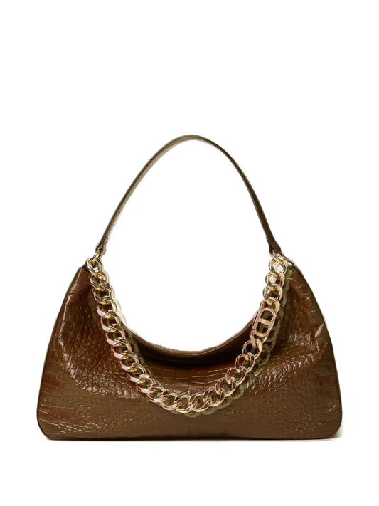 Twinset Liliane Crocodile Effect Chain Shoulder Bag