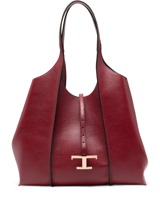 Tods T Logo Leather Shoulder Bag