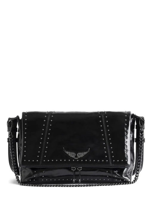 Zadigvoltaire Rocky Ii Studs Leather Shoulder Bag