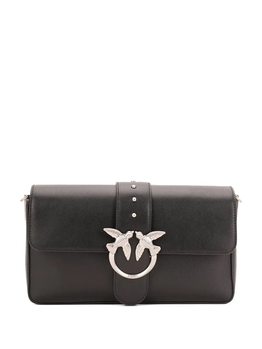Pinko Studded Bird Detail Leather Shoulder Bag