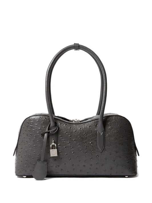 Stella Mccartney Ryder Ostrich Effect Padlock Shoulder Bag