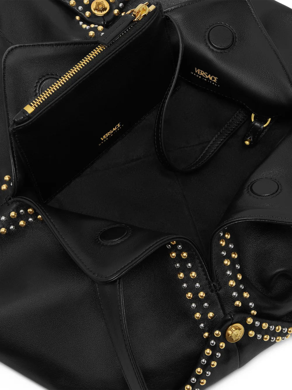 Versace Protea Leather Shoulder Bag