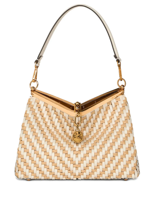 Etro Medium Vela Woven Leather Shoulder Bag