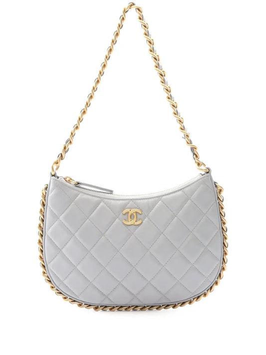 Chanel Pre Owned 2021 2025 Cc Quilted Lambskin Chain Around Hobo Shoulder Bag