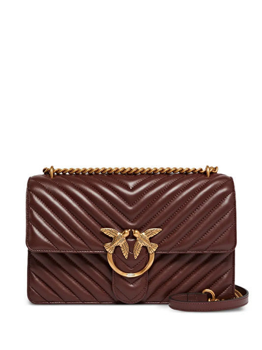 Pinko Medium Love One Chevron Chain Shoulder Bag