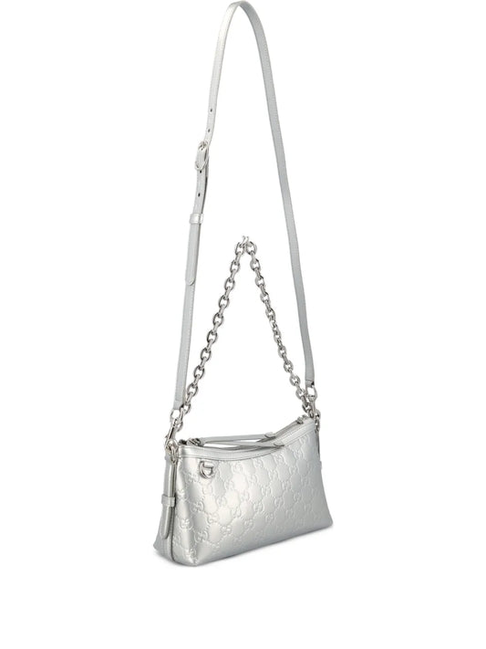 Gucci Small Gg Emblem Embossed Shoulder Bag