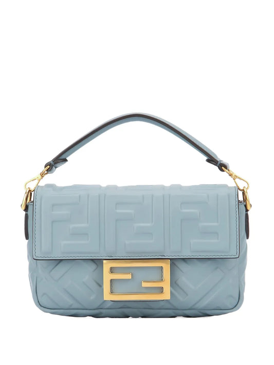 Fendi Mini Baguette Embossed Logo Shoulder Bag