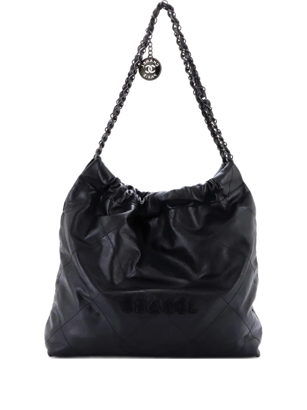 Chanel Pre Owned 22 Chain Quilted Calfskin Large Hobo Bag
