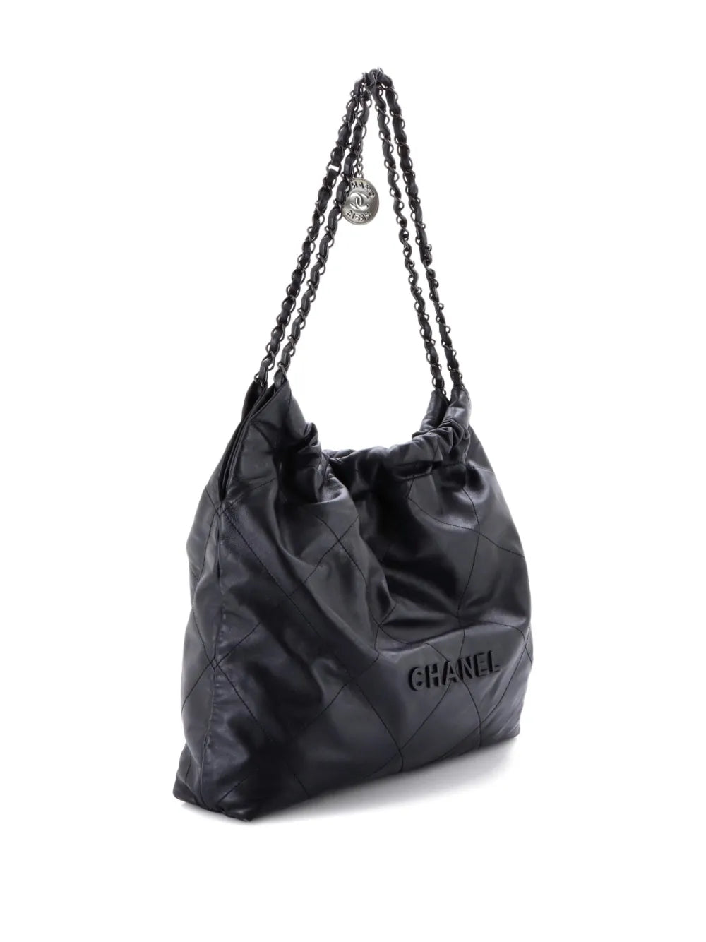 Chanel Pre Owned 22 Chain Quilted Calfskin Large Hobo Bag