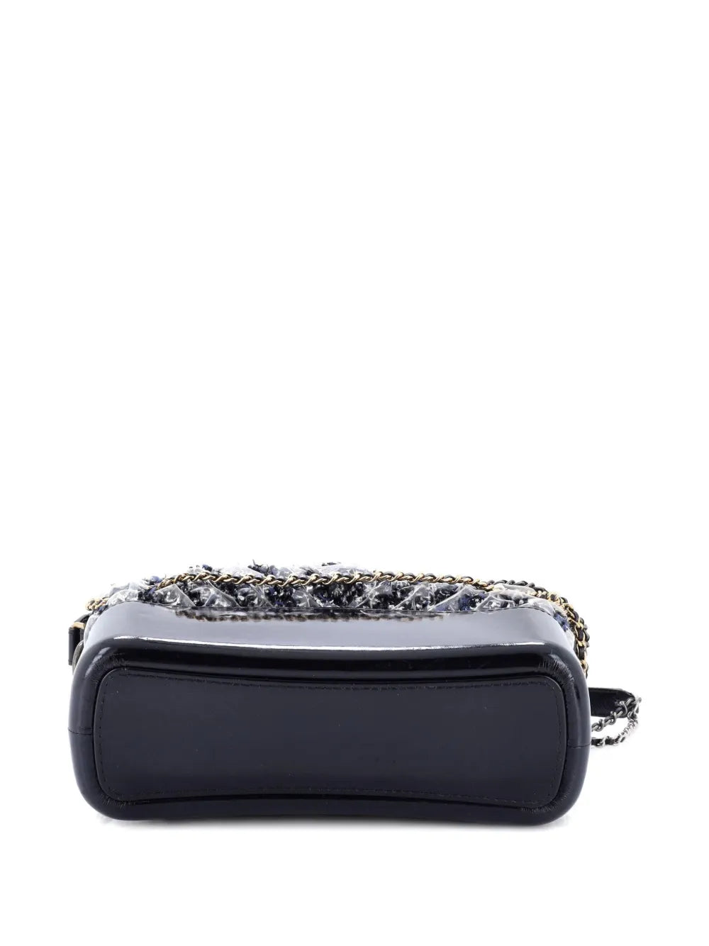 Chanel Pre Owned Gabrielle Chevron Pvc Over Tweed Medium Hobo Bag