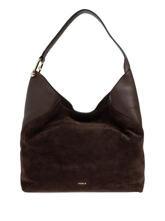 Furla Large Lara Suede Shoulder Bag