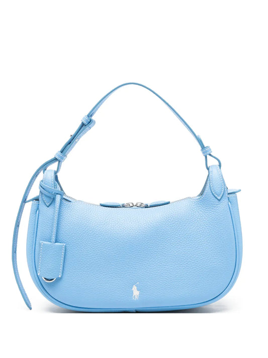 Polo Ralph Lauren Logo Print Pebbled Shoulder Bag