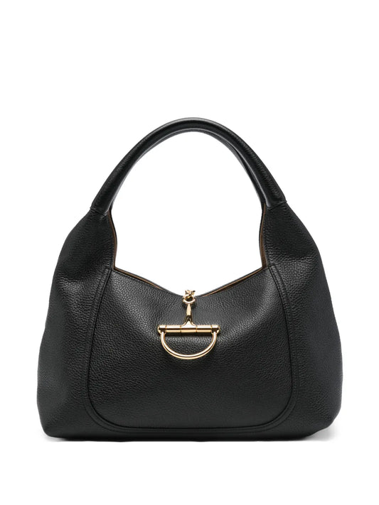 Gucci Horsebit Grained Leather Tote Bag