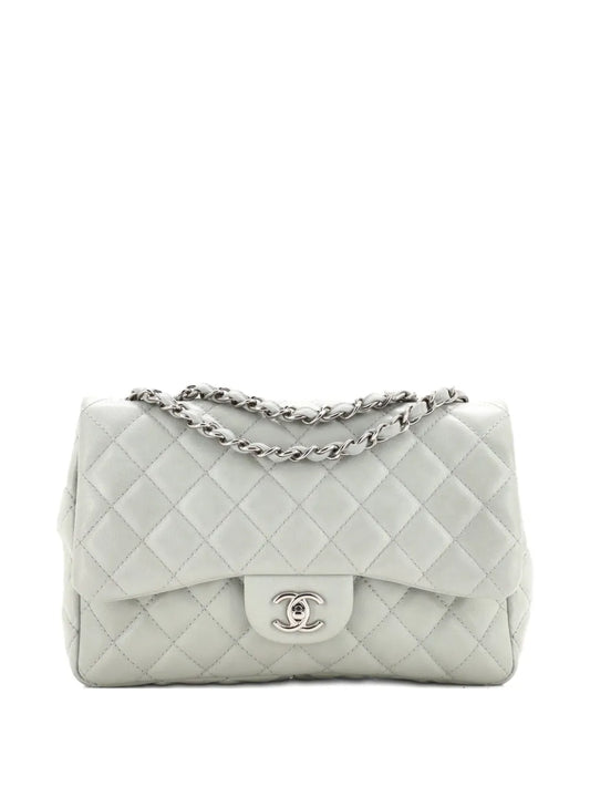 Chanel Pre Owned Classic Single Flap Bag Quilted Caviar Jumbo Shoulder Bag