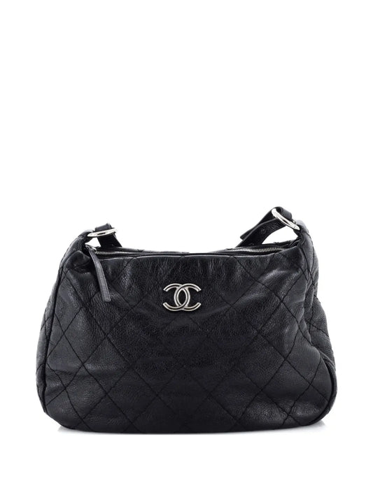 Chanel Pre Owned On The Road Quilted Leather Hobo Bag