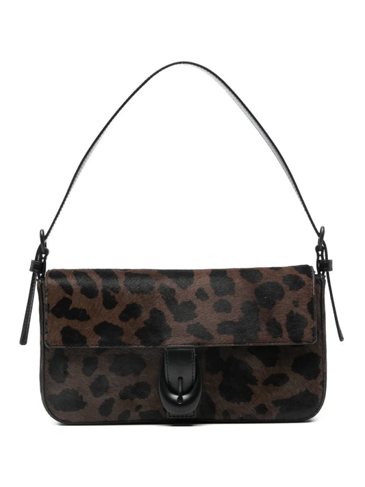 Staud Leopard Pattern Buckle Detail Shoulder Bag
