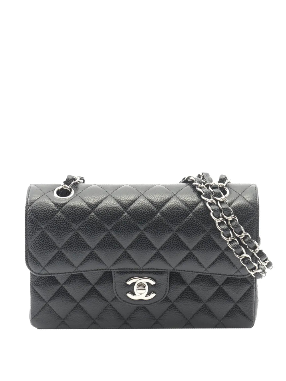 Chanel Pre Owned 2021 Small Classic Caviar Double Flap Shoulder Bag