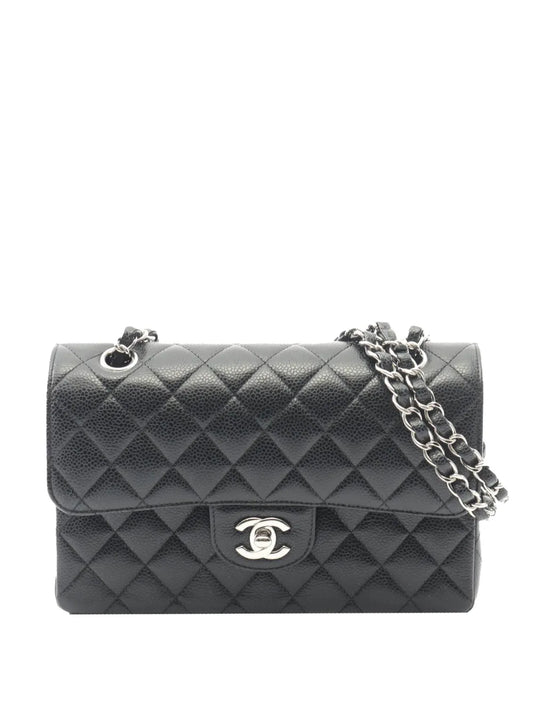 Chanel Pre Owned 2021 Small Classic Caviar Double Flap Shoulder Bag