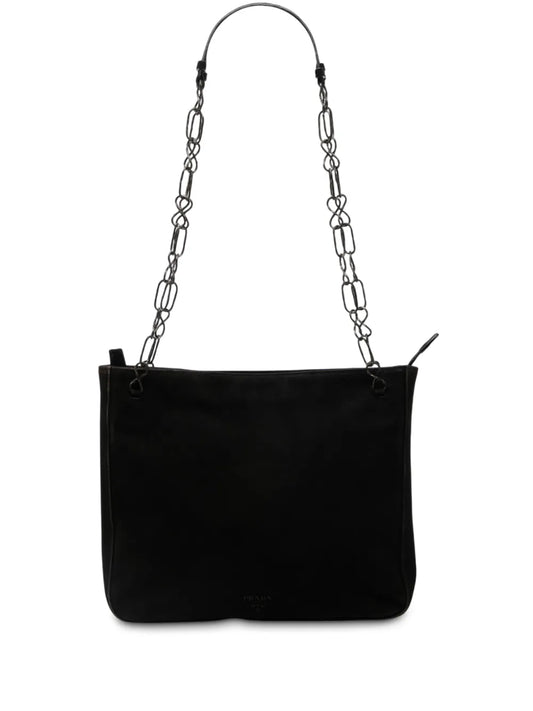Prada Pre Owned 2000 2025 Suede Chain Shoulder Bag