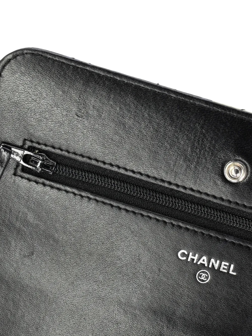Chanel Pre Owned Airlines Wallet On Chain Quilted Printed Leather Shoulder Bag