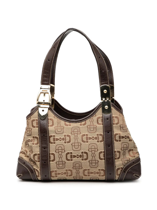 Gucci Pre Owned 2000 2015 Horsebit Canvas Shoulder Bag