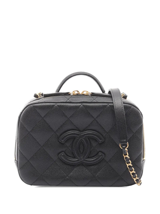Chanel Pre Owned 2021 2026 Medium Caviar Cc Top Handle Vanity Case Shoulder Bag